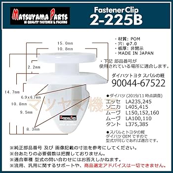 ダイハツ 90044)クランプ ダイハツ ダイハツ純正品番先頭90 【通販